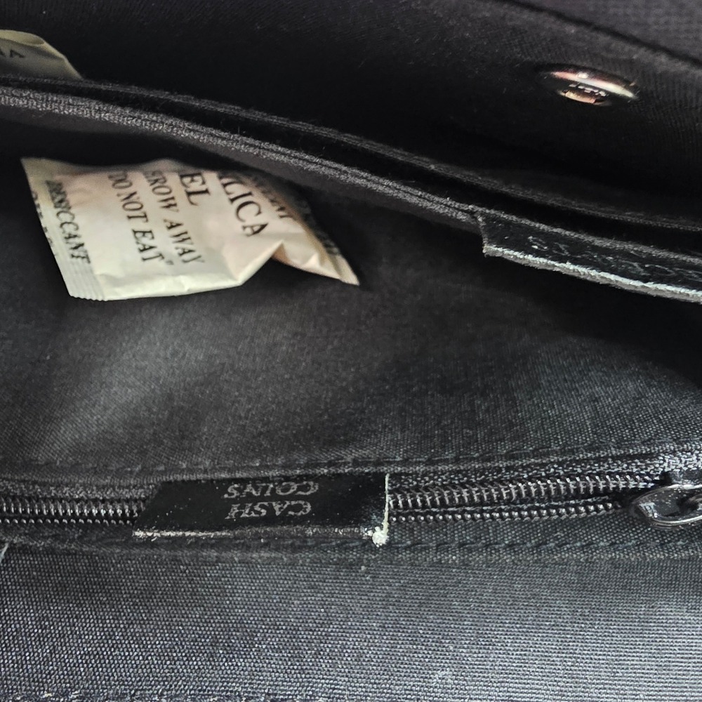 Vintage Rosetti Black Organizer Crossbody Bag Wallet Calculator Mirror retro - Picture 11 of 16